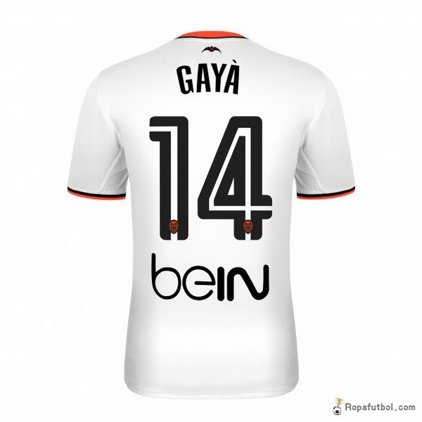 Camiseta Valencia Replica Primera Ropa Gaya 2016/17 Blanco